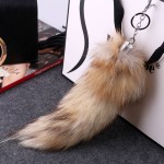 Large Size Fox Tail Keychain Fluffy Fox Fur Lady Pendant