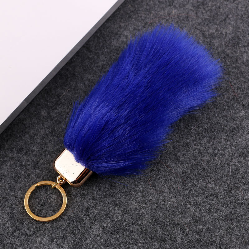 Blue Clip-on Fox Tail Keychain - paulamariecollection