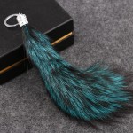 Foxtail Keychain with Artificial Pearl Rhinestone Lady Bag Charms