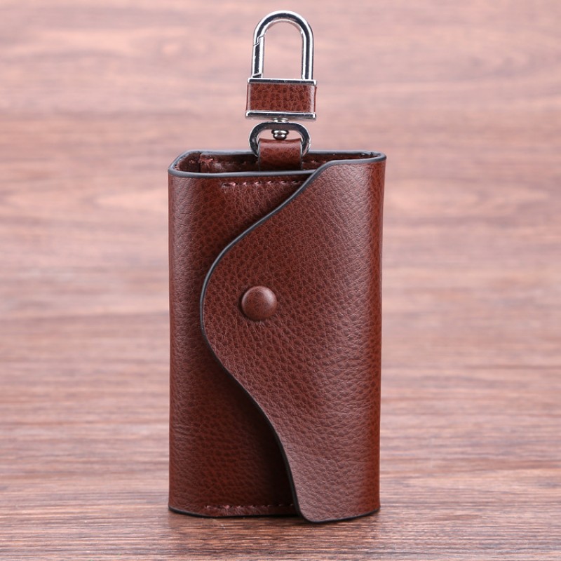 genuine leather car key cases ornament key case wallet card keychain holder - Popkeychain