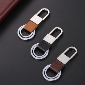 Metal Leather Car Keychain Keyring Purse Bag Hand Woven Key Ring Holder Gift 
