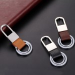 Premium Car Leather Keychain Steel Buckle