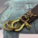 Creative Handmade Leather Key Chain Brass Key Ring