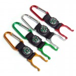Pocket compass keychain with strap