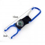 Pocket compass keychain with strap
