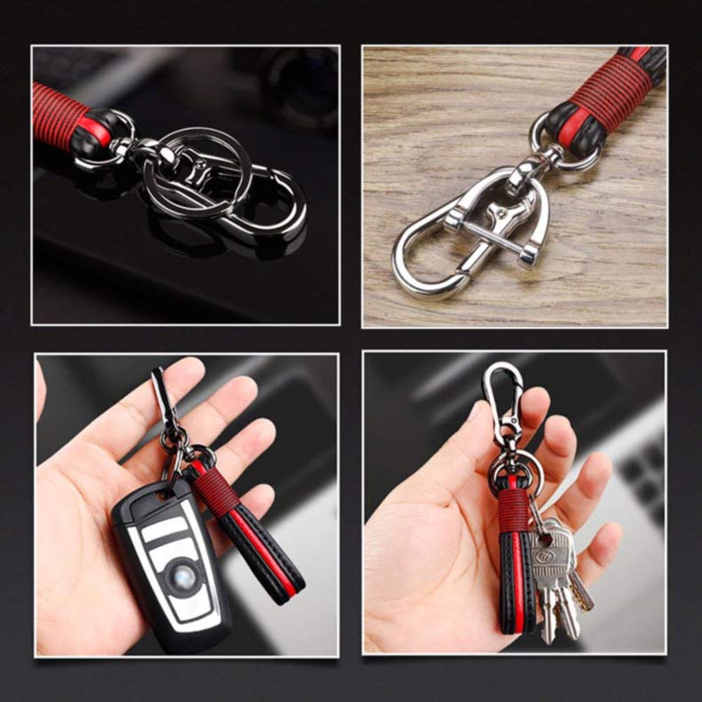 SKINEAT Premium Leather Valet Keychain Handmade Leather Car Key Chain Key Ring for Men Women in Gift 